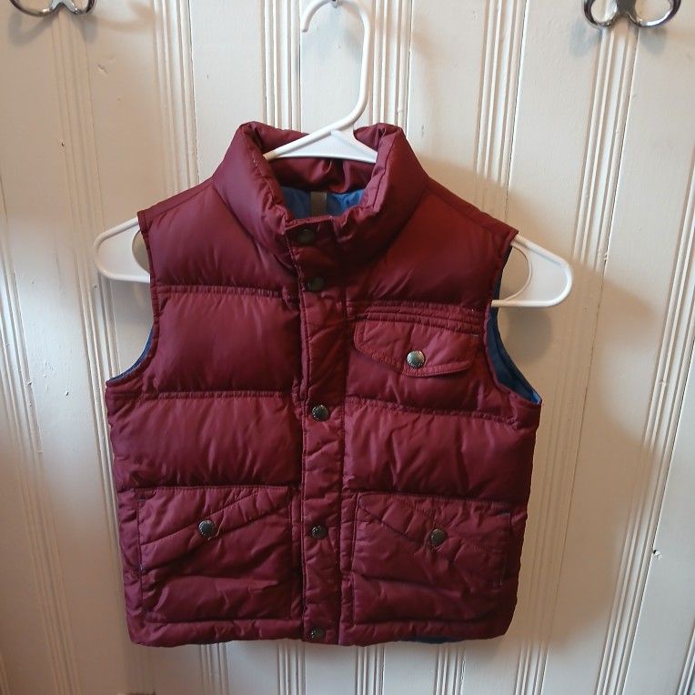 Kids Lands End Sz Small 6 Maroon Puffer Vest