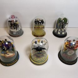 The Beatles Franklin Mint Hand Painted Glass Dome Music Boxes Complete Set of 6