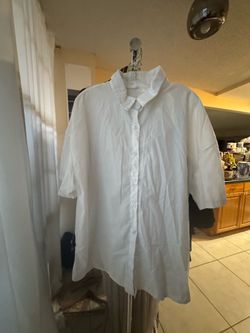 XL white cotton summer shirt Men’s man shirt