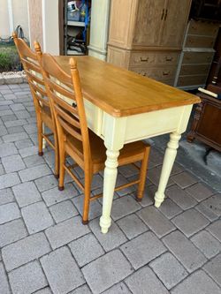 Solid maple craft table and 2 chairs