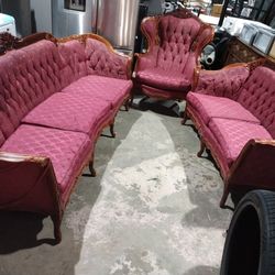 Vintage Antique Victorian Living Room Set 