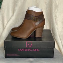 Material Girl Brown Heeled Ankle Booties