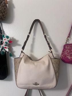 Coach Rori Shoulder Bag in Colorblock Signature Canvas and Pebbled Leather