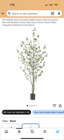 7ft Artificial citrus tree