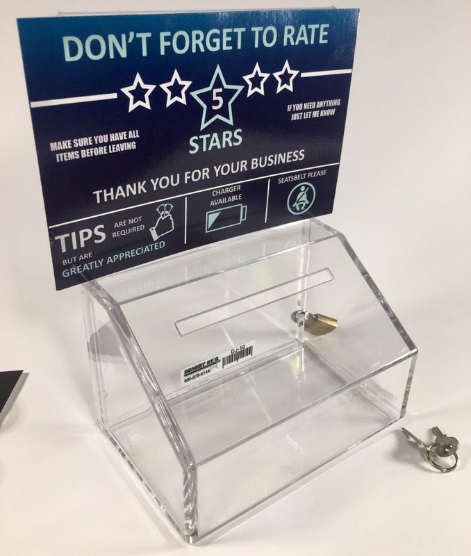 Uber Lyft tip box