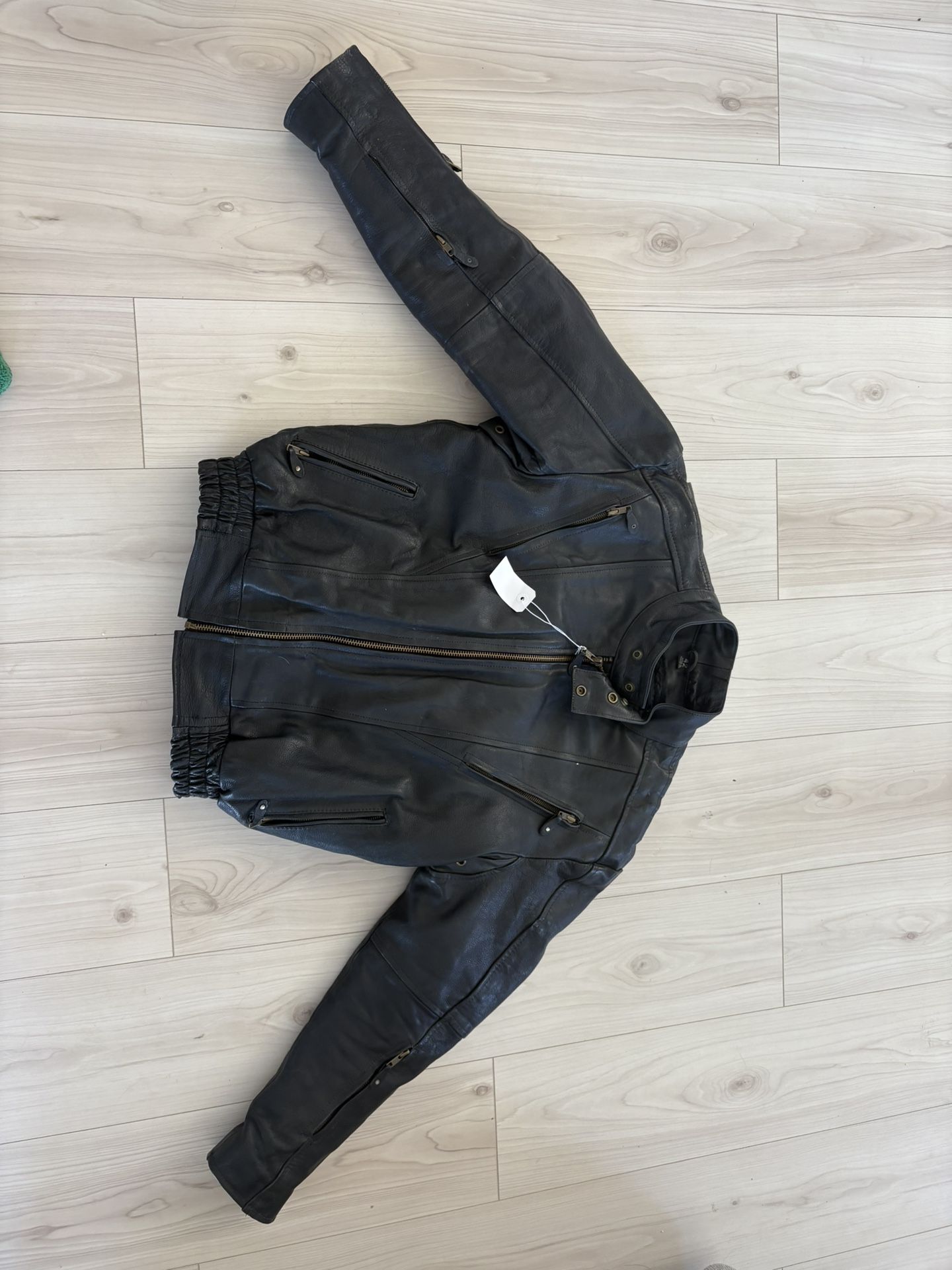 USA Bikers Dream Apparel Heavy Black Leather Vintage Motorcycle Jacket