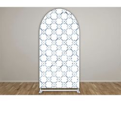 Ittsmnt Arch Backdrop W75cm H180cm (30 Covers Blue Patterns Arched Background Stand Covers For Birthday Parties Decor Banner Banquet Baby Shower Props