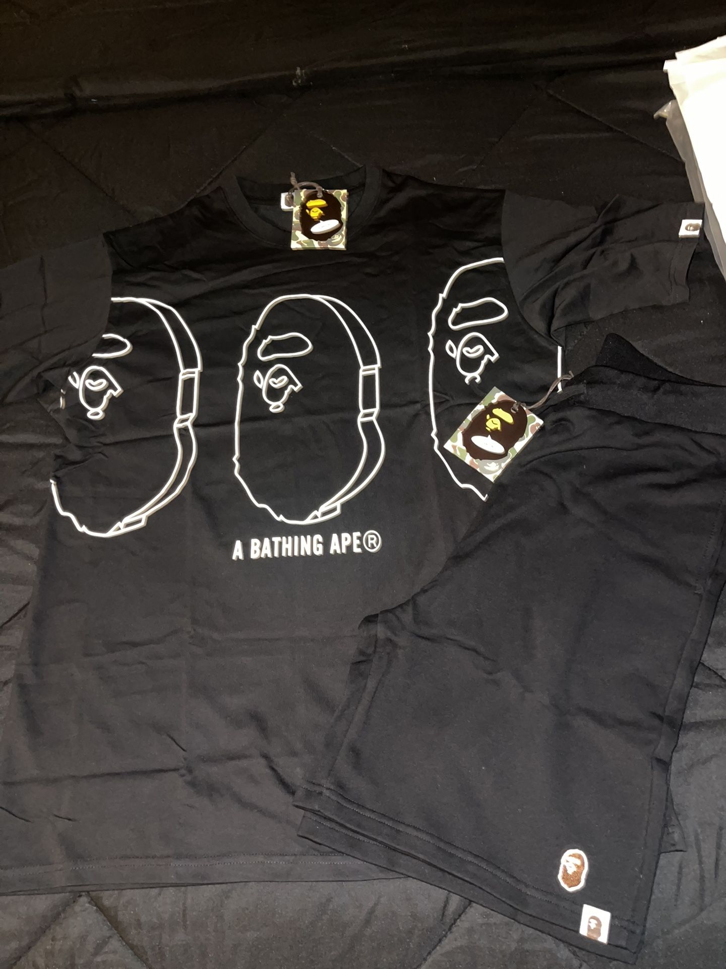 Bape Shirt & Shorts Sz Large New W Tags