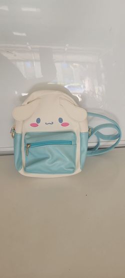 Sanrio Cinnamoroll White Blue Faux Fur Cartoon Kids Backpack Adjustable Strap