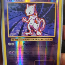Rare 2016 Reverse Holographic Mewtwo Card In MINT Condition
