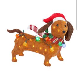 Lighted Dachshund Christmas Yard Decoration