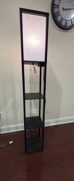 Floor Lamp with Built-In Shelves / remote/ USBC charger