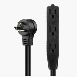 3-Outlet Flat Extension Cord 15 Ft Grounded Extension Cord with Multiple Outlets 3 Prong Outlet Extender Flat Plug Power Strip Indoor Extension Cord 1