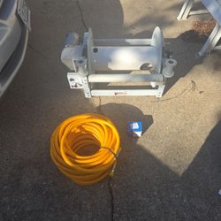 used valley industries electric hose reel plus new 100' flextral high pressure hose