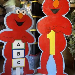 Giant Elmo Character Wooden Prop With Stand 