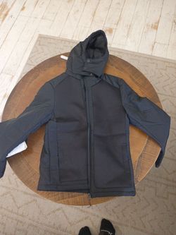 Dark Navy Hooded Zip-Up Jacket