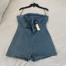 Brand new Tube Top Jean Romper $20.00 Size M (size 5) Stretchy