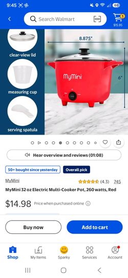 MyMini 32 oz Electric Multi-Cooker Pot Red