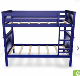 Twin size blue bunkbeds doble cama kids boys children bed