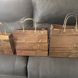 authentic Gucci  paper shopping  bags 