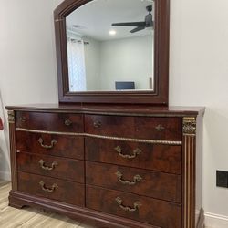 Dresser With Mirror And A Nightstand Good Condition 