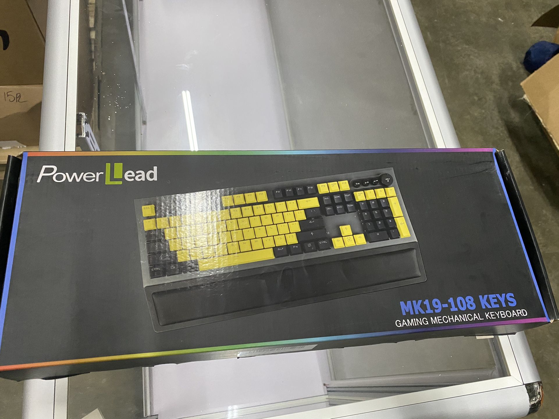 Mechanical Gaming Keyboard With Blue Switches, RGB Lighting, And Detachable Wrist Rest, Brand New Never Opened