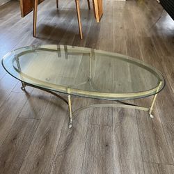 Mid Century Brass Coffee Table
