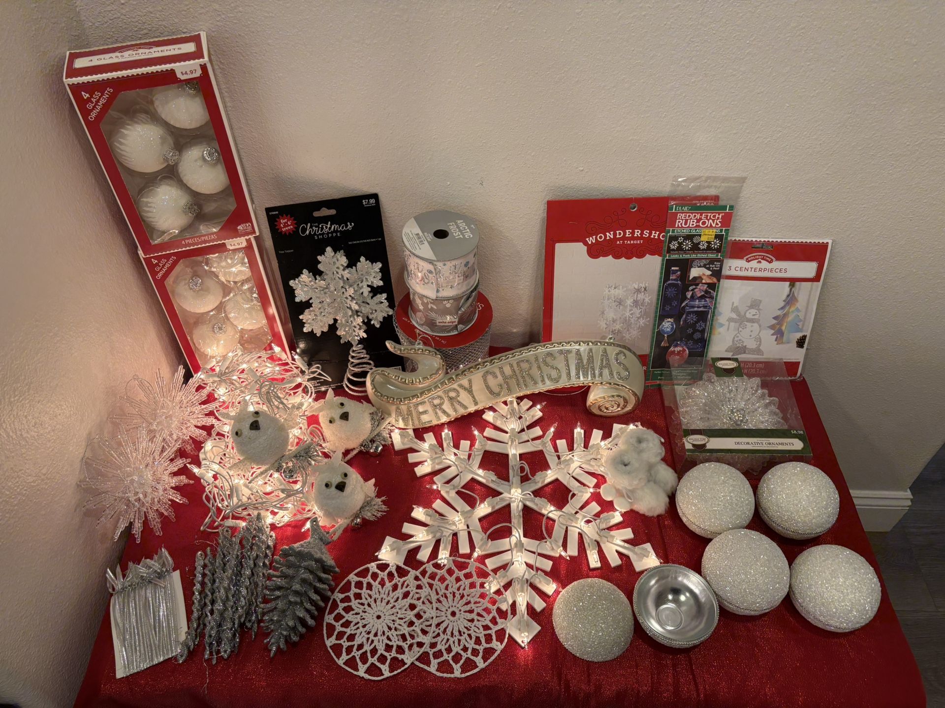 White & Silver Christmas Lot - Holiday Home Decor - Simi Valley