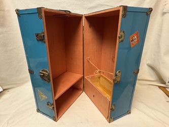 Vintage Metal Doll Trunk Storage