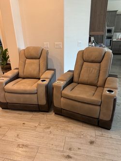 Ashley Furniture Power Recliners, Sand Color
