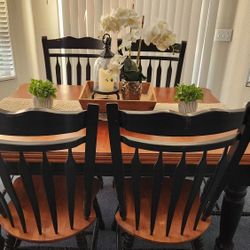 Farmhouse Style Dining Table With Chairs 
