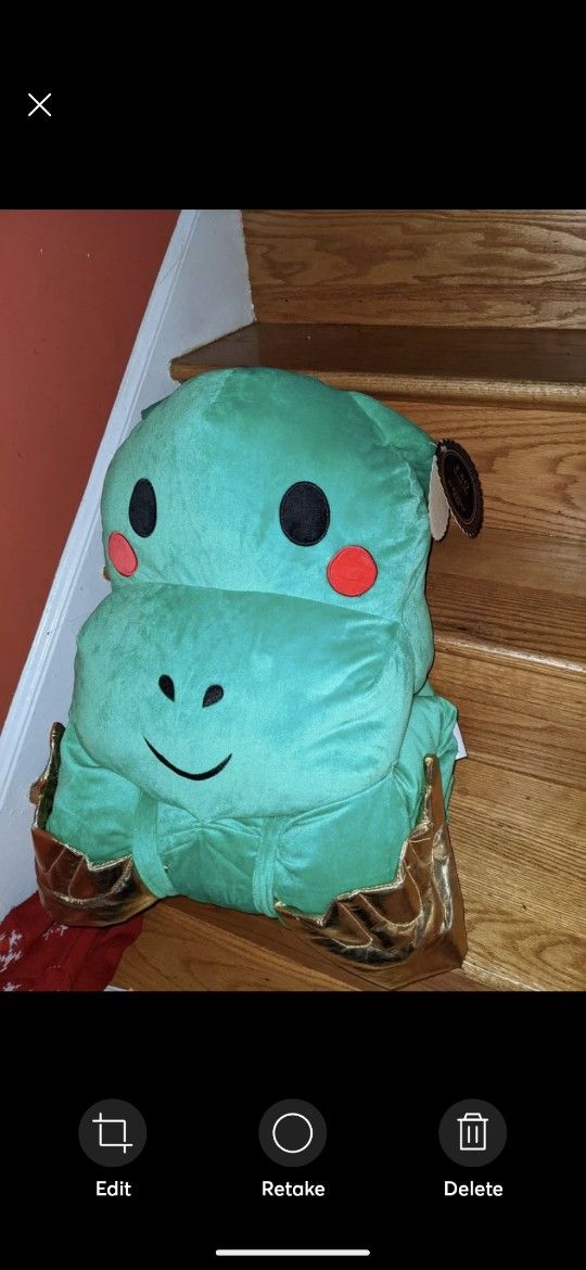 NWT! FAO Schwarz – Kids Plush Dragon Sleeping Bag - Green 54” x 30” - Super Soft