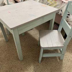 Wooden kids table And 2 Chairs