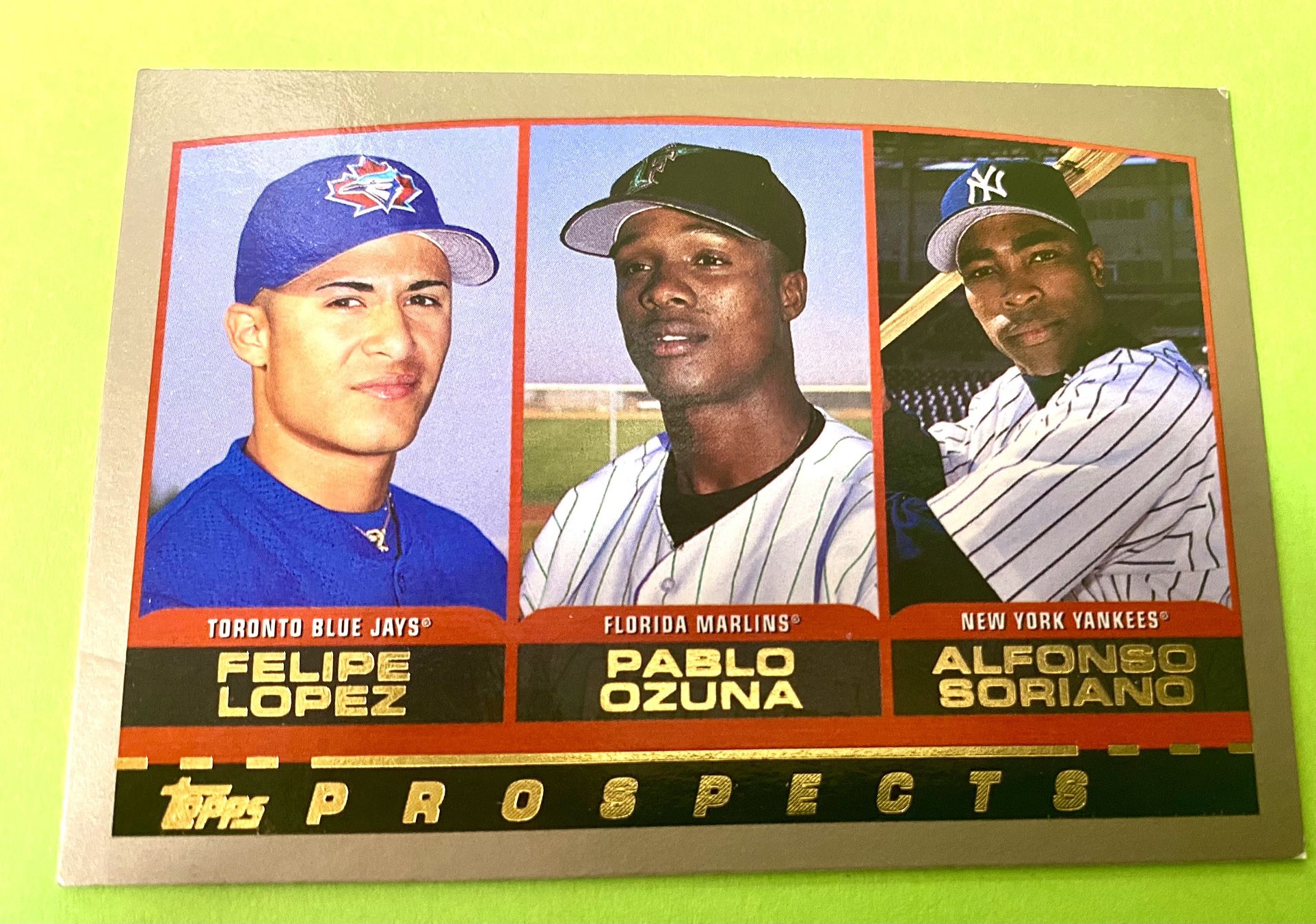Alfonso Soriano/Felipe Looez/Pablo Ozuna 1999 Topps Prospects RC