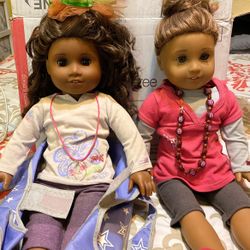 American Girl Dolls And Carrier! 