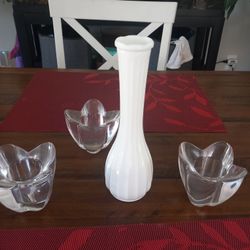 Candles Holder X3 And 1 Vase All