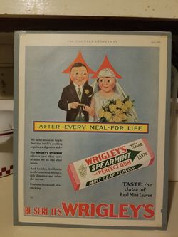 Old Wrigley's Speermint advertisement from 1929