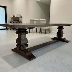 Wooden 10ft table and chairs