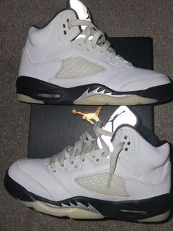 Air Jordan 5 Retro White Black Sneakers