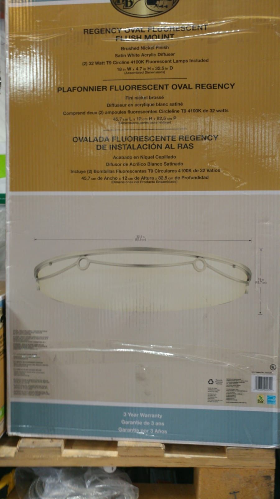 Hampton bay regency oval flourescent flush mount