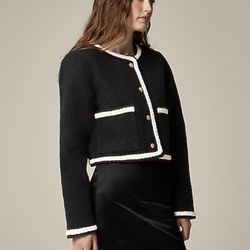 J.Crew Cropped boucl eacute yarn lady jacket