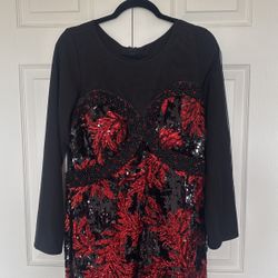 Sequin Block And Red Dress