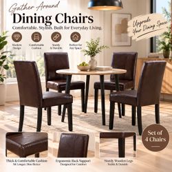 Set of 4 Modern Upholstered Dining Chairs – Elegant & Comfortable