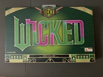 Unopened Pink/Green “Wicked” Light-up Neon Wall Art