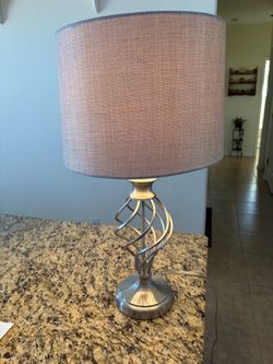 Brushed Nickel Spiral Cage Table Lamp