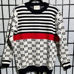 Gucci GG Monogram Intarsia Sweater White Size L