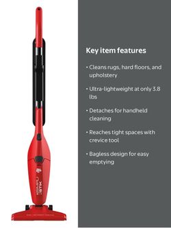 Dirt Devil SimpliStik Corded Stick Vacuum Cleaner, Converts to Handheld