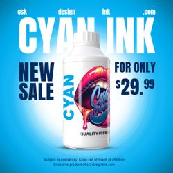 CSK Design Ink CYAN ink For DTF