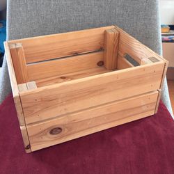 Pre Own IKEA KNAGGLIG Solid Pine Wood Crate / Storage Box-12”x9”x6”