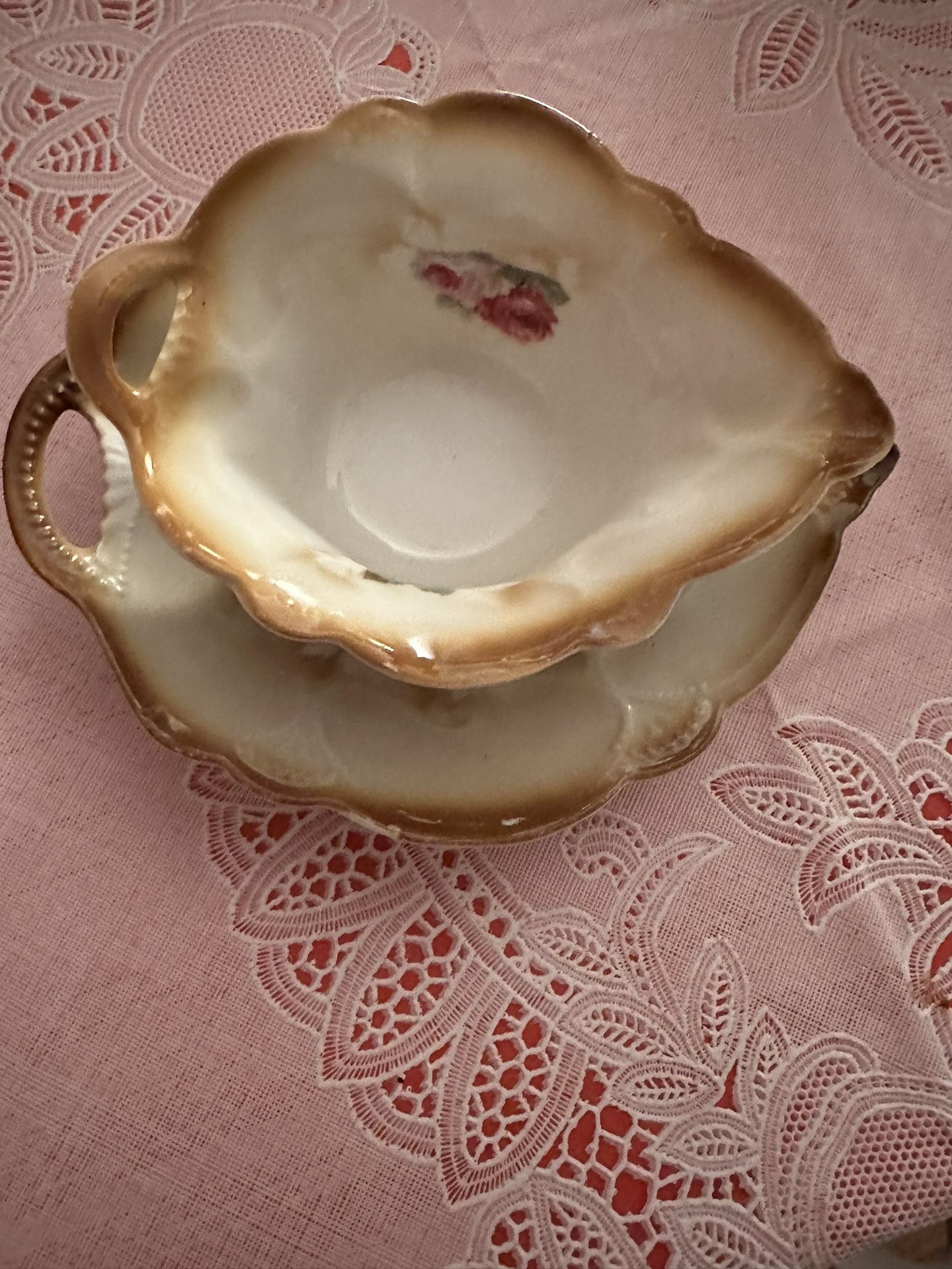 Vintage Leaf Shaped Dish And Matching Leaf Shaped Plate
